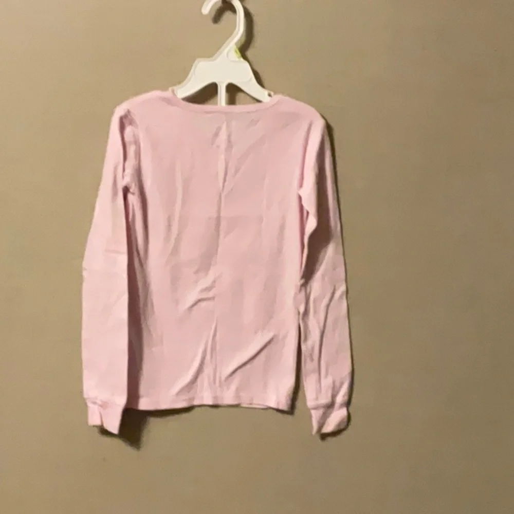 Place Pink Long Sleeve Tee with Santa Hat Design